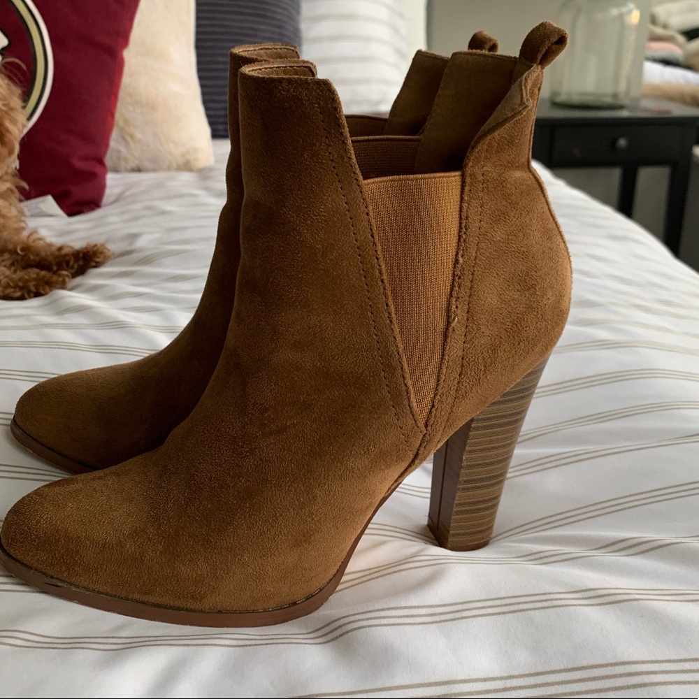 Tan “suede” booties